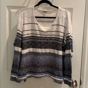 Style & Co sweater Stripes White/blue xxl